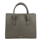 Borsa Tote con Manico Grande in Pelle Versace Virtus Grigia