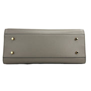 Borsa Tote con Manico Grande in Pelle Versace Virtus Grigia