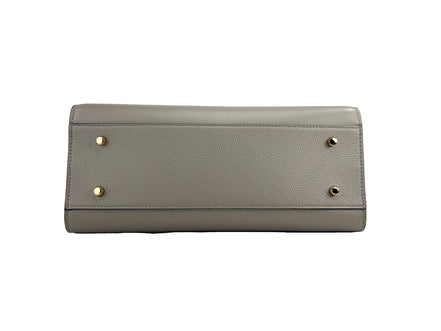 Borsa Tote con Manico Grande in Pelle Versace Virtus Grigia
