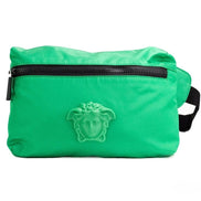 Sac banane Versace petit en nylon vert vif mat Méduse