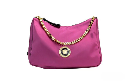 Sac bandoulière Versace Small Dahlia en nylon avec pendentif Medusa