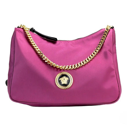 Versace Dahlia Medusa Nylon Crossbody Shoulder Bag