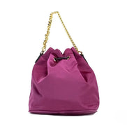 Sac à bandoulière Versace Small Dahlia en nylon avec pendentif Méduse et chaîne