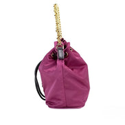 Sac à bandoulière Versace Small Dahlia en nylon avec pendentif Méduse et chaîne