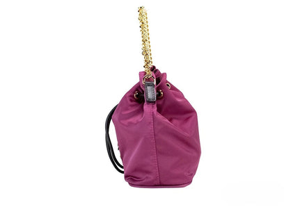 Sac à bandoulière Versace Small Dahlia en nylon avec pendentif Méduse et chaîne
