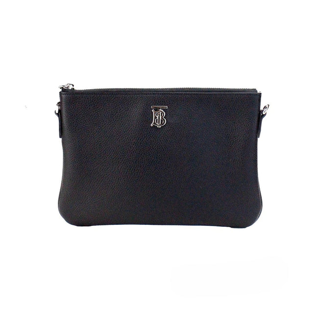 Sac bandoulière pochette en cuir noir Monogram Peyton Burberry