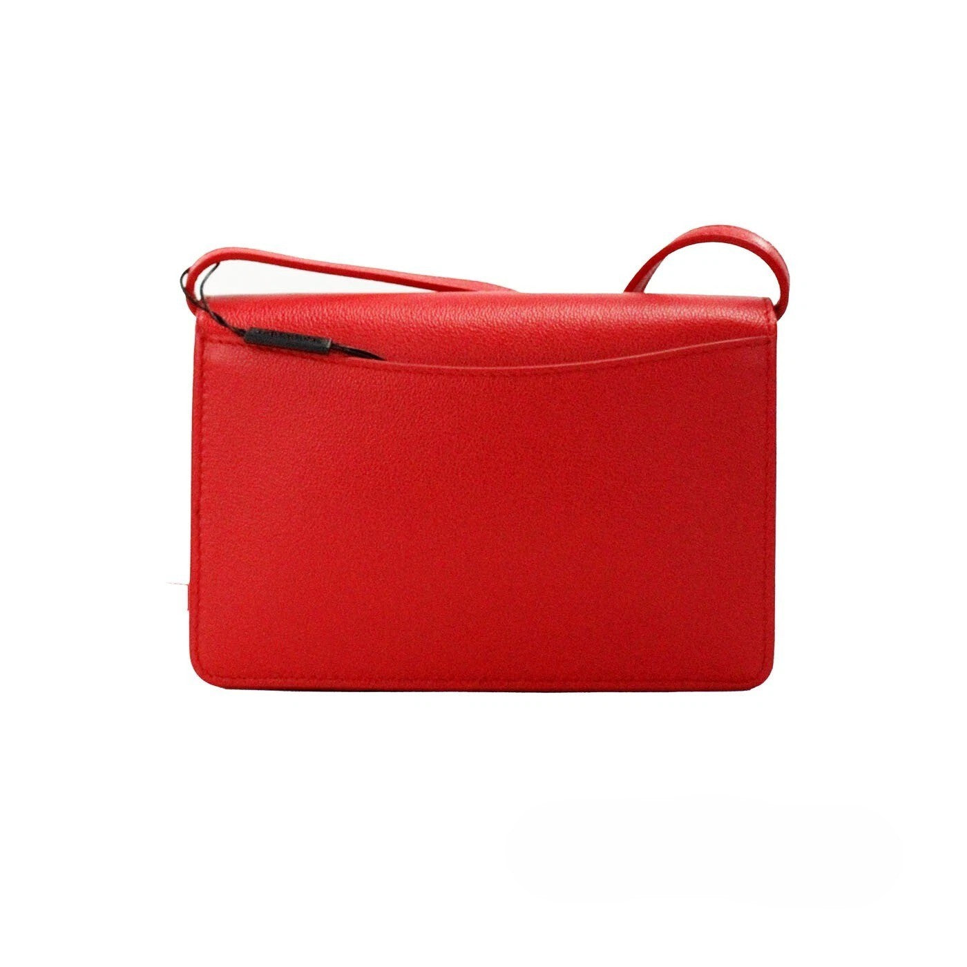 Borsa a tracolla Burberry Hampshire piccola in pelle liscia rossa con logo a rilievo