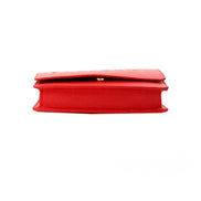 Borsa a tracolla Burberry Hampshire piccola in pelle liscia rossa con logo a rilievo