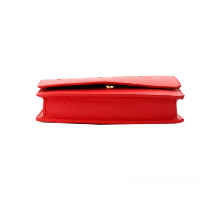 Borsa a tracolla Burberry Hampshire piccola in pelle liscia rossa con logo a rilievo