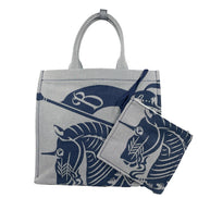 Sac cabas Burberry bleu marine en toile EKD avec porte-monnaie