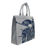 Sac cabas Burberry bleu marine en toile EKD avec porte-monnaie