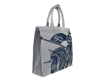 Sac cabas Burberry bleu marine en toile EKD avec porte-monnaie