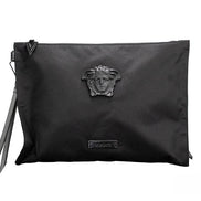 Borsa Versace a mano/a tracolla in nylon nero con Medusa convertibile