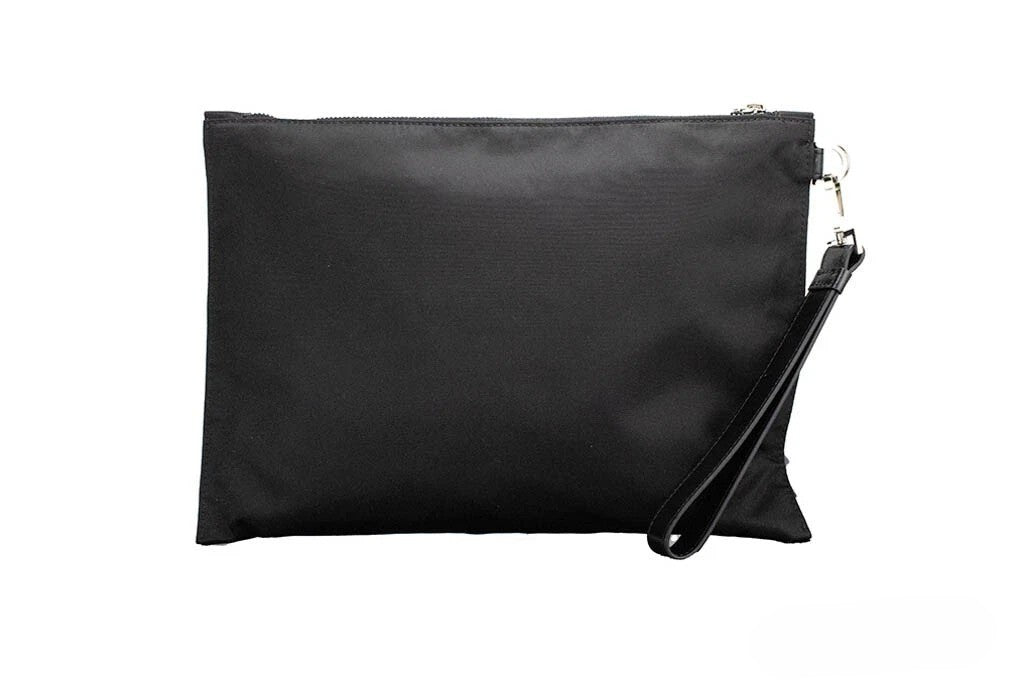 Borsa Versace a mano/a tracolla in nylon nero con Medusa convertibile