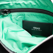 Borsa Versace a mano/a tracolla in nylon nero con Medusa convertibile