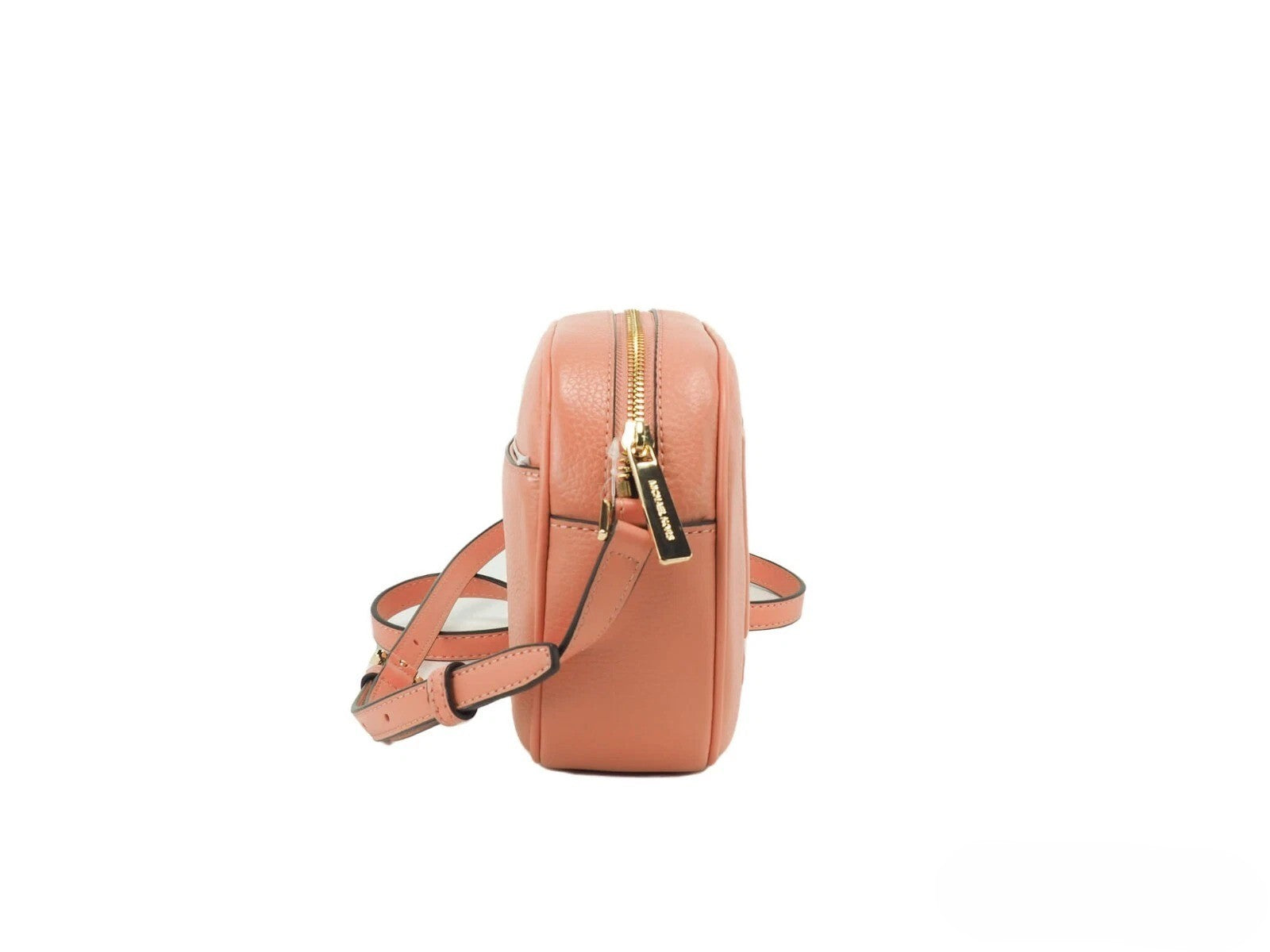 Sac bandoulière appareil photo ovale moyen Michael Kors Jet Set Travel en cuir Sherbert