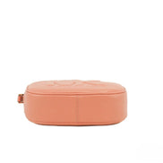 Sac bandoulière appareil photo ovale moyen Michael Kors Jet Set Travel en cuir Sherbert