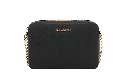 Michael Kors Black Saffiano Leather Jet Set Crossbody Bag