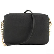 Michael Kors Black Saffiano Leather Jet Set Crossbody Bag