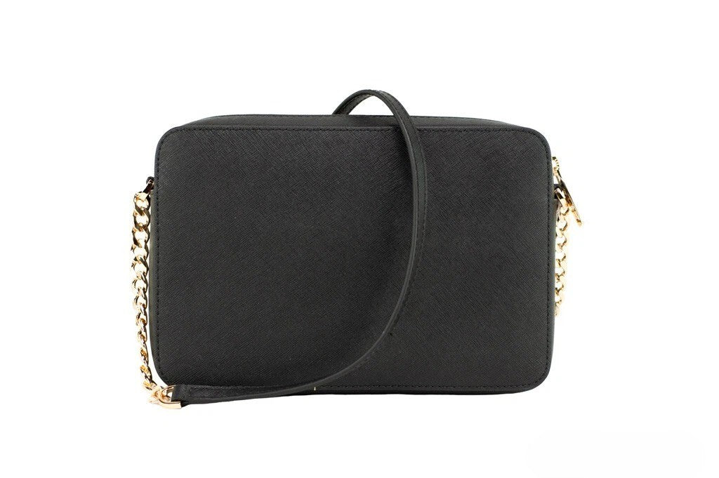Michael Kors Black Saffiano Leather Jet Set Crossbody Bag