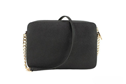 Michael Kors Black Saffiano Leather Jet Set Crossbody Bag