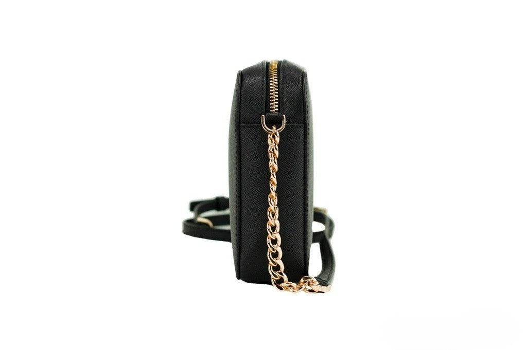 Michael Kors Black Saffiano Leather Jet Set Crossbody Bag