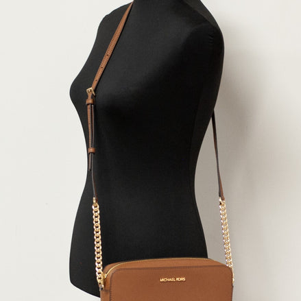 Michael Kors Women'S Zipper Closure Saffiano Leather Crossbody Bag