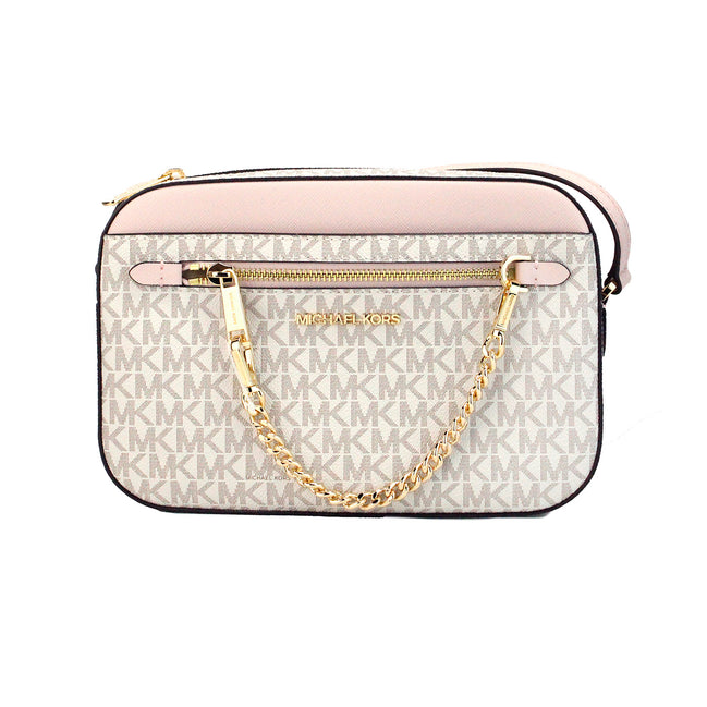 Borsa a tracolla Michael Kors da donna in pelle Saffiano con cerniera e catena