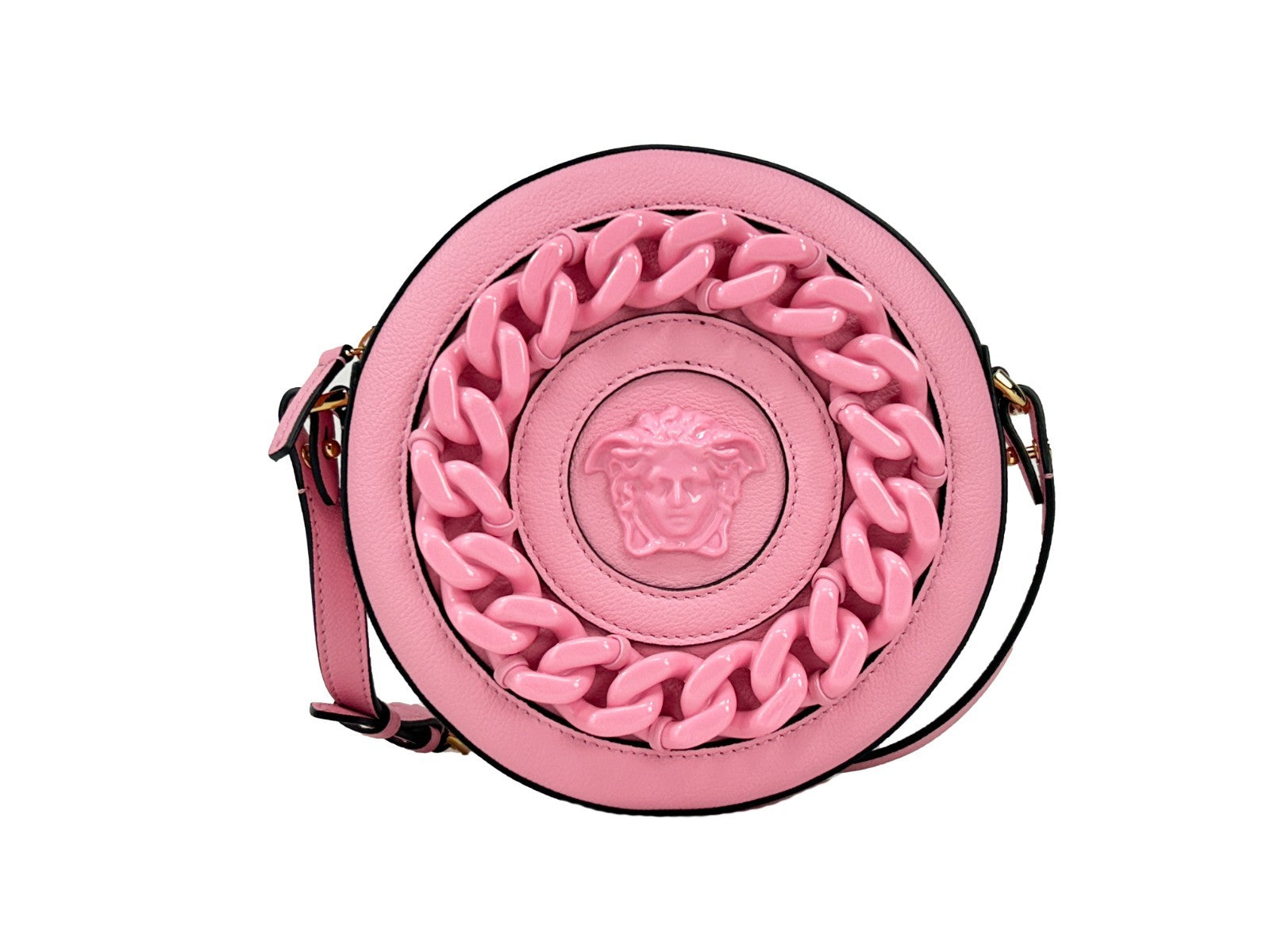Sac bandoulière Versace Round Disco en cuir