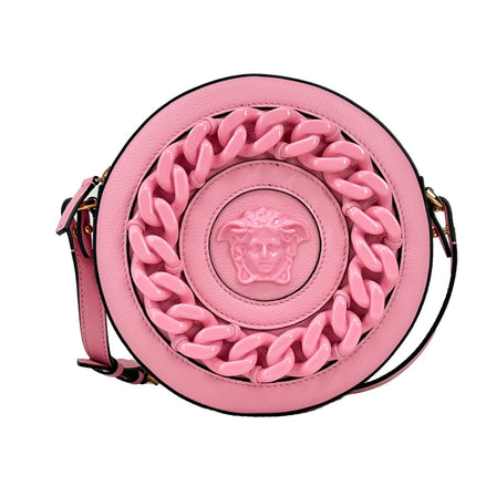 Versace Disco Round Leather Camera Crossbody Bag