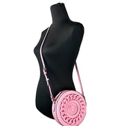 Sac bandoulière Versace Round Disco en cuir