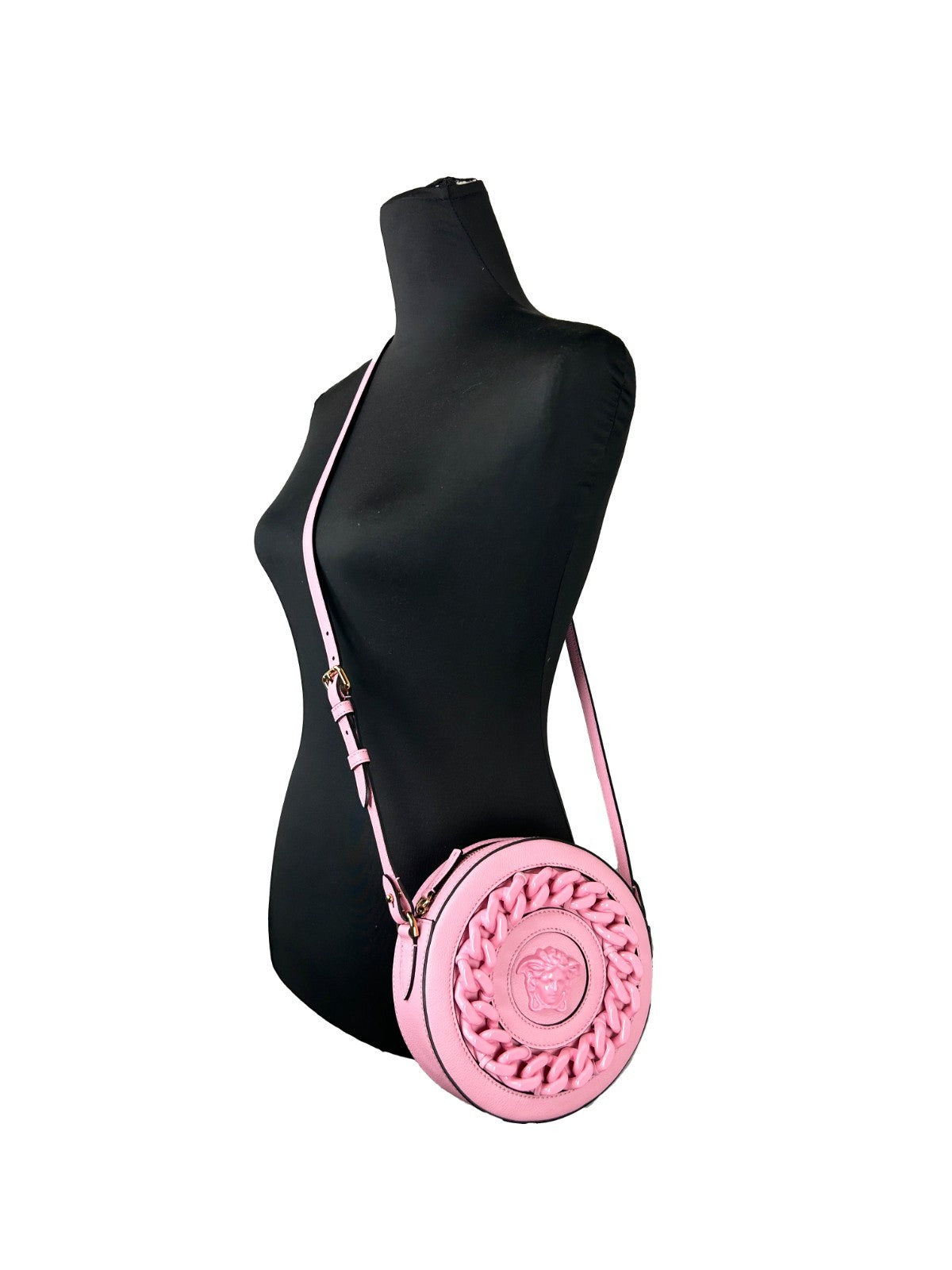 Sac bandoulière Versace Round Disco en cuir