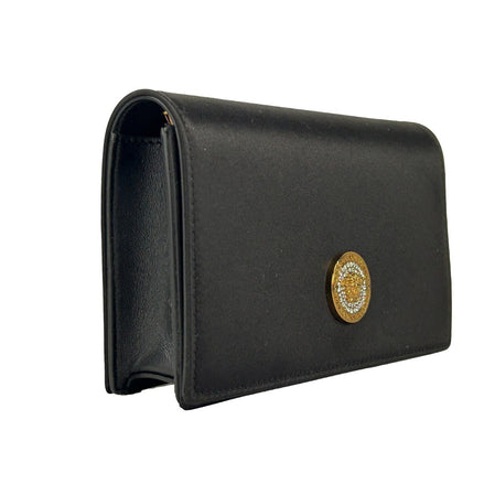 Versace Mini Chain Black Crossbody Wallet Bag