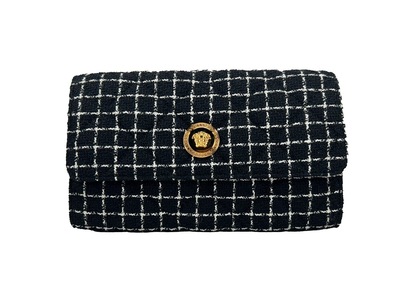 Sac bandoulière Versace Wallet On A Chain en tissu noir