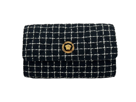 Sac bandoulière Versace Wallet On A Chain en tissu noir