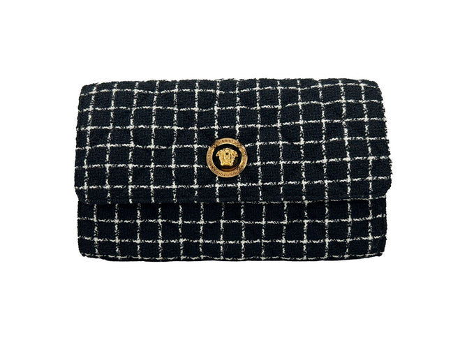 Sac bandoulière Versace Wallet On A Chain en tissu noir