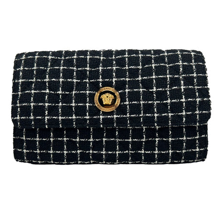 Versace Black Wallet On A Chain Crossbody Bag