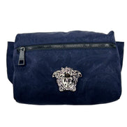 Sac banane Versace Medusa en nylon bleu marine