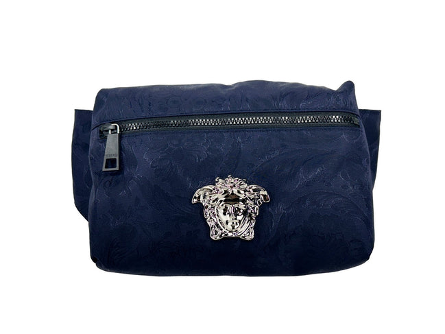 Sac banane Versace Medusa en nylon bleu marine