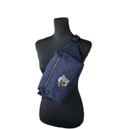 Sac banane Versace Medusa en nylon bleu marine