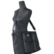 Borsa a tracolla tote Versace La Medusa in nylon nero