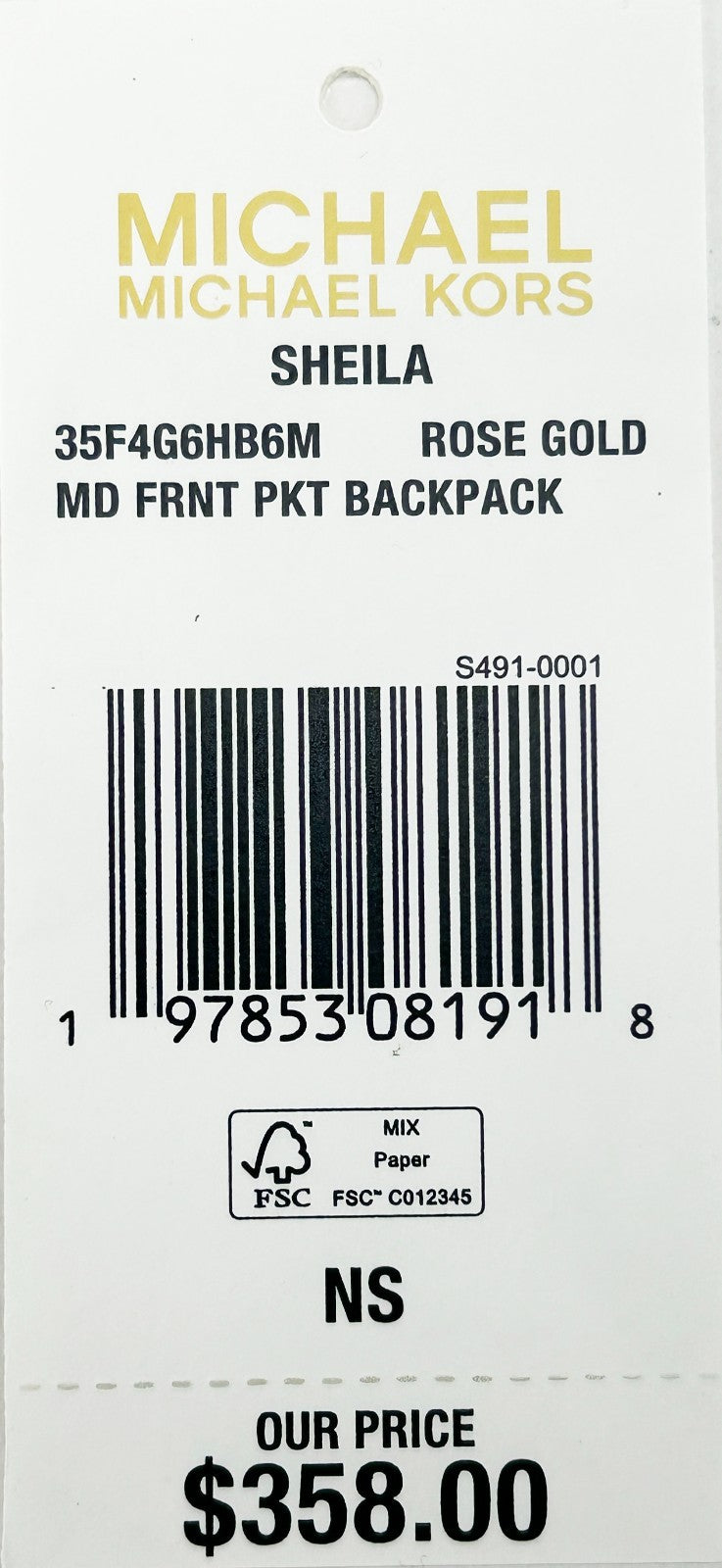 Michael Kors Sheila Medium PVC Backpack