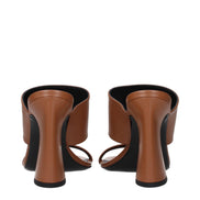 Versace Brown Leather Stiletto Heel Sandals