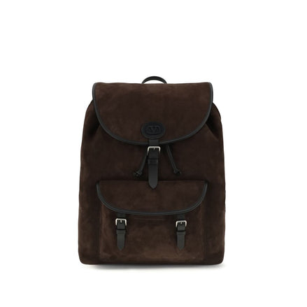 Valentino Garavani Brown Calf Leather Backpack