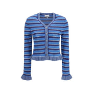 Ganni Blue Cotton Cardigan