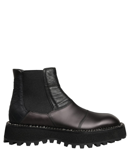 Dolce & Gabbana Black Leather Chelsea Boots