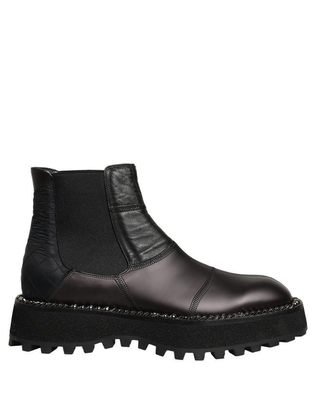 Dolce & Gabbana Black Leather Chelsea Boots