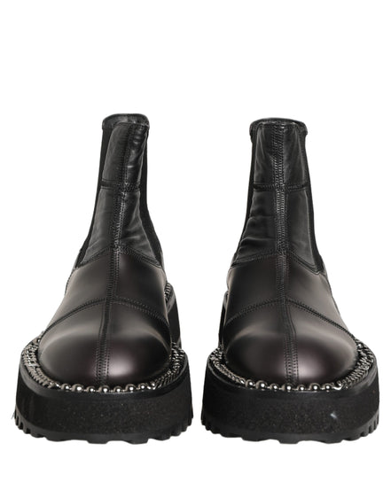 Dolce & Gabbana Black Leather Chelsea Boots