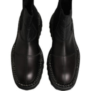 Dolce & Gabbana Black Leather Chelsea Boots