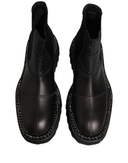 Dolce & Gabbana Black Leather Chelsea Boots